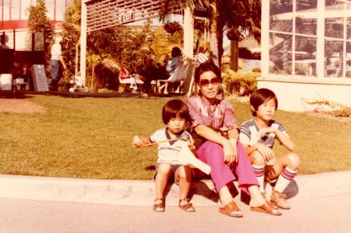 mom and small boys